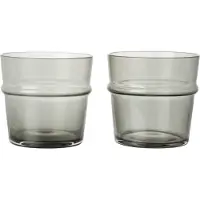 Ferm Living Boya Low Verres - Set de 2 Smoked Grey