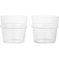 Ferm Living Boya Low Verres - Set de 2 Clear with Bubbles