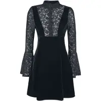 Banned Robe courte Rockabilly de - Velours & Dentelle - XS - 4XL - pour Femme - noir - Taille 4XL
