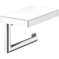 Keuco REVA Porte-rouleau de papier toilette avec tablette, 12873019000