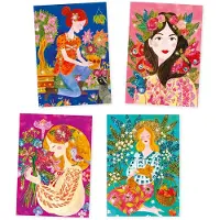 Djeco Kit de travail manuel et dessin avec paillettes Le parfum des fleurs
