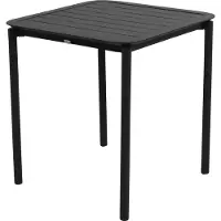 Oviala Table carrée de terrasse (70x70cm) noire - Almada
