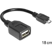 DeLOCK USB micro-B - USB 2.0-A, 0.18m câble USB 0,18 m Micro-USB B USB A Noir
