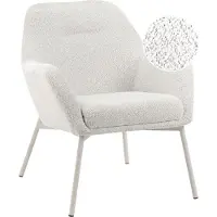 Beliani Fauteuil Jabro Tissu Blanc Cassé