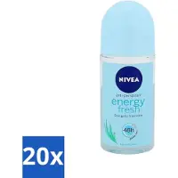Nivea - Energy Fresh - Déodorant à bille pour femme - efficacité longue durée 48h - 50 ml - pack avantage - 20 pièces