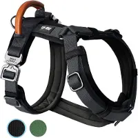 Jake and Jacky Harnais Jake et Jacky pour chien moyen - Harnais anti-traction - Harnais Y pour chien - Harnais pour chien - Noir - Taille M