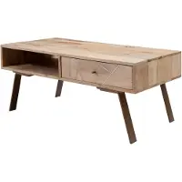 Wohnling Table basse SIKAR 95x42x50cm manguier massif / métal