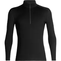 Icebreaker - Haut thermique à col zippé en laine de mérinos - M Merino 175 Everyday LS Half Zip Black pour Homme en Laine - Taille M - Noir