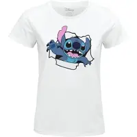 COTTON DIVISION T-Shirt Manches courtes Disney de - Tore Stitch - S - XXL - pour Femme - blanc - Taille L