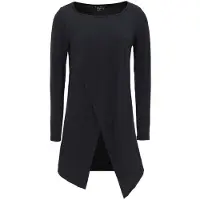 Forplay T-shirt manches longues de - Tunique Asymétrique À Manches Longues - S - XXL - pour Femme - noir - Taille XXL