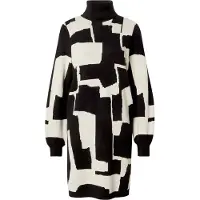 Object Ray Long Sleeve Dress Blanc,Noir S Femme