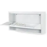 Spinder Armoire à chaussures Bente 1 porte abattante et 1 compartiment de rangement-blanc