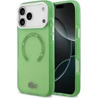 Lacoste Shockproof Transparent Frosted MagSafe Case for iPhone 17 Pro Max Green (Apple iPhone 17 Pro Max), Coque pour téléphone portable, Vert