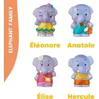 Klorofil Jeu d'éveil Lot 4 personnages Famille Eléphant