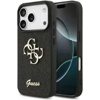 GUESS Coque 4G Metal Logo Glitter Apple iPhone 17 Pro Max - Noir