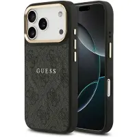 GUESS Coque MagSafe Classic avec logo 4G pour Apple iPhone 17 Pro - Noir