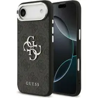 GUESS Coque 4G Metal Logo Backcover Apple iPhone Air - Silver Edge - Black