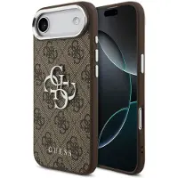 GUESS Coque 4G Metal Logo Backcover Apple iPhone Air - Silver Edge - Brown