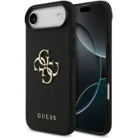 GUESS Coque Big 4G Logo Grained pour Apple iPhone Air - Noir