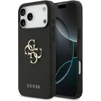 GUESS Coque Big 4G Logo Grained Apple iPhone 17 Pro - Noir