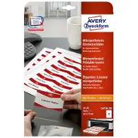 Avery Name Badges Printable inserts - Blanc - 40 x 75 mm - 190 g/m² - 240 carte(s) (20 feuille(s) x 12 cartes pour badges