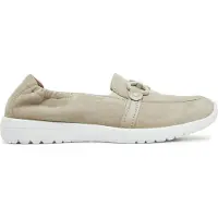 Caprice Mocassins pour dames avec boucle décorative et semelle amovible en cuir 9-24708-42, Taille:38 EU, Couleur:Gris