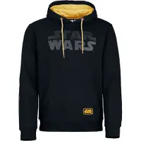 Star Wars Sweat-shirt à capuche Disney de - A long Time ago in a Galaxy far away... - S - XXL - pour Homme - noir/jaune - Taille XXL