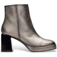 Hispanitas pour femme. HI243674 Bottines en cuir verni argenté (39), 5 à 8 cm, Fermeture éclair, Casuel