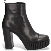 Alpe pour femme. 456220 Andrea - Bottines en cuir noir (40), Superiéur à 10 cm, Fermeture éclair, Casuel