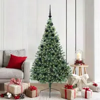 vidaXL Sapin de Noël artificiel pré-éclairé Vert 180 cm PVC