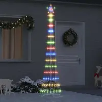 vidaXL Arbre de Noël LED Multicolore 70 x 70 x 250 cm Métal