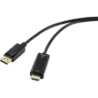 Renkforce Câble de connexion HDMI DisplayPort mâle 2.00 m noir RF-5179188 gaine PVC (RF-5179188)