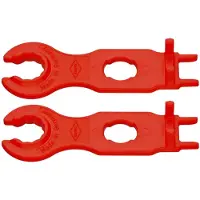 Knipex 97 49 66 2 Jeu d'outils de montage pour connecteurs solaires MC4 (Multi-Contact) 115 mm (carte SB/blister)