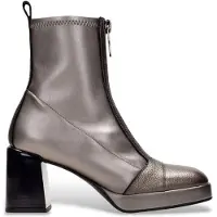 Hispanitas pour femme. HI243658 Bottines en cuir à talon argenté (41), 8 à 10 cm, Fermeture éclair, Casuel