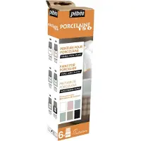 Pebeo Coffret d'initiation - - Peinture sur Porcelaine - 6 pots de 20 ml - Tons pastel - Pratique et économique