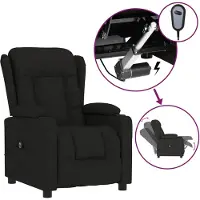 vidaXL Fauteuil relax électrique noir tissu