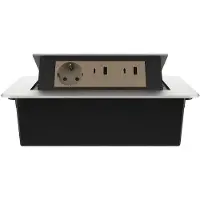 Livolo  | Argent | 3 | Poussière de socket pop-up | Construit -in | Double