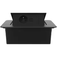 Livolo  | Noir | 2 | Poussière de socket pop-up | Construit -in | France |