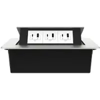 Livolo  | Argent | 3 | Poussière de socket pop-up | Construit -in | USB &