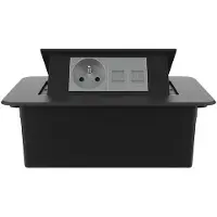 Livolo  | Noir | 2 | Poussière de socket pop-up | Construit -in | France |