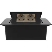 Livolo  | Noir | 2 | Poussière de socket pop-up | Construit -in |