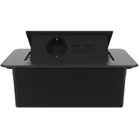 Livolo | Noir | 2 | Poussière de socket pop-up | Construit -in | Prise murale + réseau Cat.6 avec réseau Cat.6 - noir