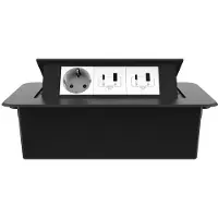Livolo  | Noir | 3 | Poussière de socket pop-up | Construit -in | Double USB