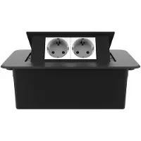 Livolo  | Noir | 2 | Poussière de socket pop-up | Construit -in |