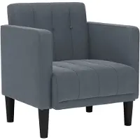 vidaXL Fauteuil avec accoudoirs gris foncé 53 cm velours