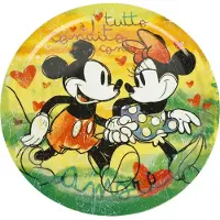 Minnie & Mickey Mouse Assiette Disney de - Mickey & Minnie - Plat à Pizza - pour Indifférent - multicolore - Taille Standard