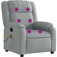 vidaXL Fauteuil de massage gris clair Tissu