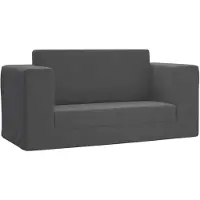 vidaXL Canapé-lit pour enfants 2 places Anthracite Peluche douce