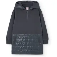 Boboli Fleece Combined Long Sleeve Dress Gris 5 Years Fille