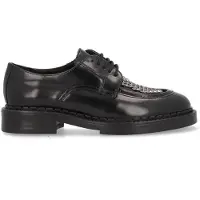 Alpe pour femme. 533266 Mocassins Chester en cuir noir (37), Plat, Lacets, Casuel